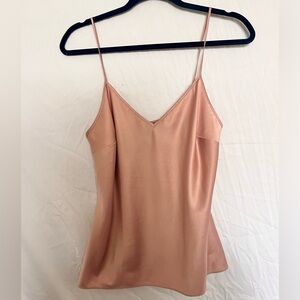 Pink silky tank top.